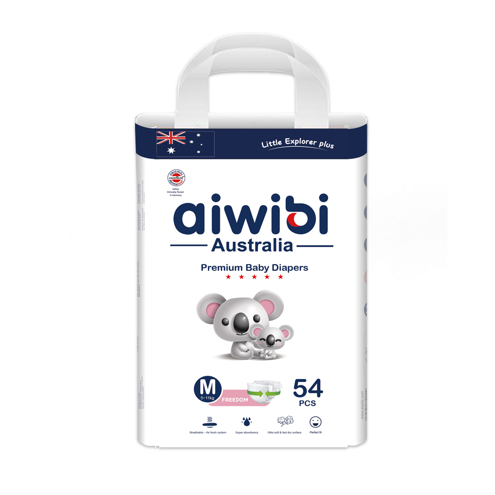 AIWIBI Մանկական Տակդիրներ Պրեմիում M Չափս 6-11կգ  (54 հատանոց)